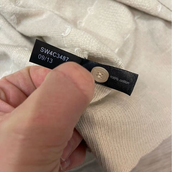 The limited Cream Knit Cardigan with Lace print L - Picture 7 of 8